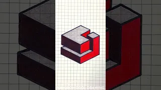 Mastering 3D: Graph Paper Drawing and Painting Techniques ✍🏻 #shorts #shortvideo #3d #drawing #art