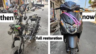 full restoration: Honda Dio accidental scooter perfectly restored watch full video.