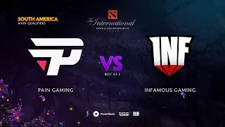 paiN Gaming vs Infamous Gaming, TI9 Qualifiers SA, bo5, game 1 [Eiritel & LighTofHeaveN]