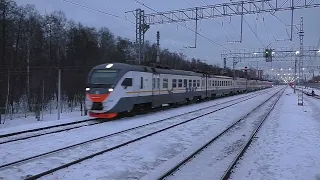 Электропоезд ЭД4М-0500 (ЦППК) скоростной пригородный поезд "РЭКС-экспресс" №7179 Крутое - Москва.