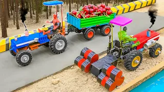 homemade diy mini tractor making land leveling machine for agriculture | road making machine