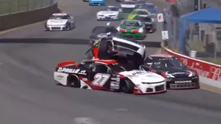 HUGE AIRBORNE CRASH at start of NASCAR Pinty’s race at Trois-Rivières