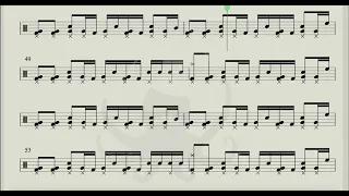 Red Hot Chili Peppers - By the way around 124bpm (Drum score drums only backing track transcription)