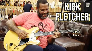 Kirk Fletcher with his Blonde Gibson ES-345 at Norman's Rare Guitars