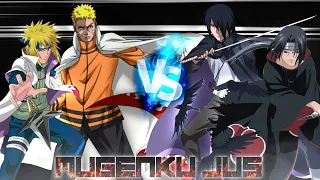 Naruto Hokage & Minato Hokage vs Sasuke BNG & Uchiha Itachi ANIME MUGEN JUS Team Fight