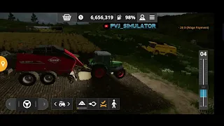 oat harvesting and make bales #fs20 #gaming #tractor #farming #field #harvesting #fs