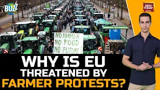 Angry European Farmers Drive Heavy-Duty Tractors To EU HQ, Complain Of Costs, Rules & Red Tape |BUZZ