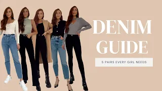 5 TYPES OF JEANS EVERY GIRL NEEDS |  Denim Guide 2021