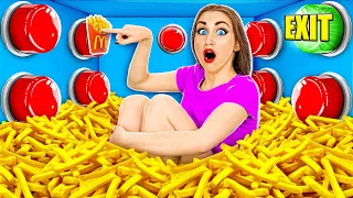 Desafío de 1000 Botones Misteriosos #5 | Solo 1 te permite escaper por Multi DO Food Challenge