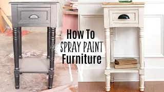 Spray Painting Furniture | Furniture Makeover | Ashleigh Lauren