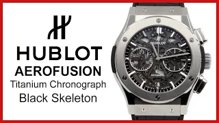 ▶ Hublot Aerofusion Black Skeleton, 45mm, Titanium UNBOXING & REVIEW - Chronograph, 525.NX.0170.LR