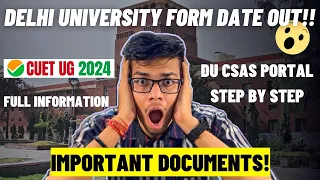 CUET 2024: Delhi University admission form date out🔥| DU CSAS portal update! CUET 2024 latest update