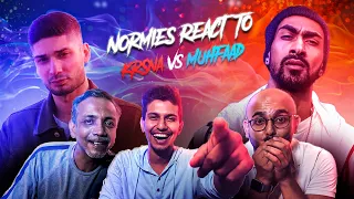 NORMIES REACT TO KRSNA VS MUHFAAD BEEF || DISS TRACK REACTION || 1 year special video