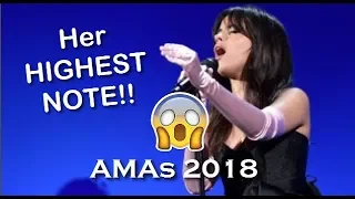 Camila Cabello Hitting her HIGHEST NOTE in AMAs 2018