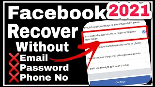 How To Recover Facebook Password Without Email And Phone Number 2021|How To Recover Facebook Account