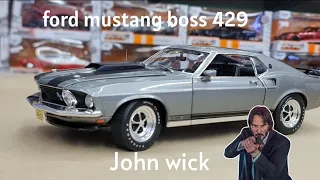 Unboxing fo 1969 Ford Mustang Boss 429 JOHN WICK scale 1:18 Diecast model โมเดลรถเหล็ก