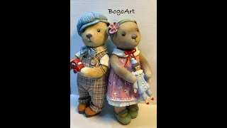 МК ёлочная ватная игрушка " Мишка Тедди" Часть 2  DIY cotton spun ornament "Teddy Bear" Part 2