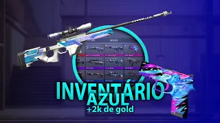 meu inventário azul no standoff (+2k de gold com faca)