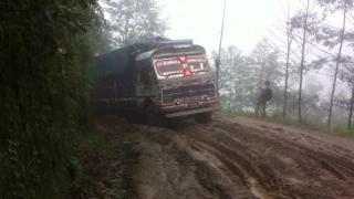 Monsoon roads in E  Nepal, on route to Gufa and Chiraite, July 2016