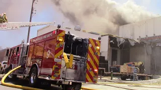 LAFD Battles A Major Emergency Structure Fire | Downtown Los Angeles