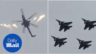 Time NATO got new planes? Russian Air Force's dramatic display - Daily Mail