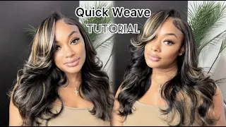 HOW TO: Side Part Quick Weave with Natural Leave out and lace baby hair!