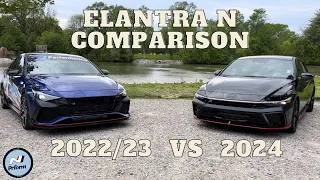 Elantra CN7 2022 2023 vs New 2024 Hyundai Elantra N CN7.2 Refresh Model Comparison Review DCT Manual