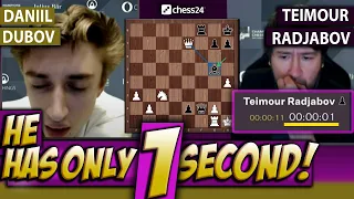 Dubov Sacrifices Knight and Radja Has ONLY 1 SEC to Move!! Radjabov vs Dubov | Airthings Masters