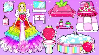 DIY Ideas for Dolls - Barbie mãe e filha casa de morango rosa - LOL Surprise DIYs