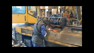 I found big mess inside and had a close call!- big scrap metal baler weld repair