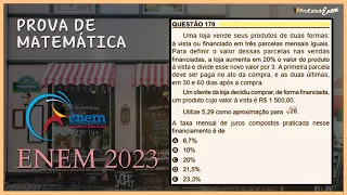 Prova de Matemática do Enem 2023 - Questão 170 do caderno amarelo. Gabarito D