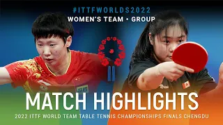 Highlights | Wang Manyu (CHN) vs Jiayi Nie (CAN) | WT Grps | #ITTFWorlds2022