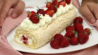 MERENGOVY ROLLE The best recipe! Recipe for strawberry meringue rolls! 🍓🍰