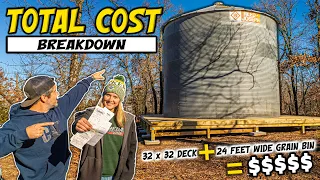 Total Cost BREAKDOWN For a GRAIN BIN + HUGE DECK For TINY HOUSE!
