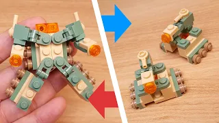 LEGO brick transformers mech MOC tutorial - Tank Combiner - Dual Tank