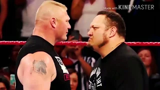 WWE RAW 12 06 2017 !! Brock Lesnar Brawls with Samoa Joe hd