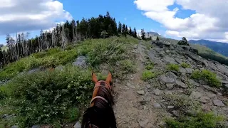 Riding along the Marble Rim Trail in the Marble Mountain Wilderness