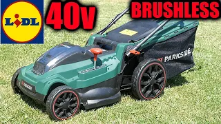 LIDL tondeuse à gazon 40V PARKSIDE  brushless PRMA 40-Li C1 40 CM cordless Lawn mower