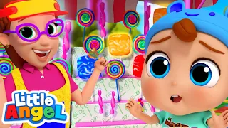 Colorful Lollipop Song | Little Angel Color Songs & Nursery Rhymes | Learn Red, Blue, Green & Yellow