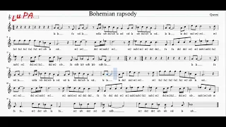 Bohemian Rhapsody (Queen) - Flauto - Spartito - Note - Karaoke - Canto - Instrumental  - Musica