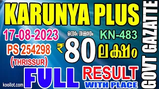 KERALA LOTTERY RESULT|FULL RESULT|karunya plus bhagyakuri kn483|Kerala Lottery Result Today|todayliv