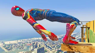 GTA 5 Spiderman Epic Jumps ▶36 Spider Man  Stunts & Fails Euphoria Ragdolls Gameplay