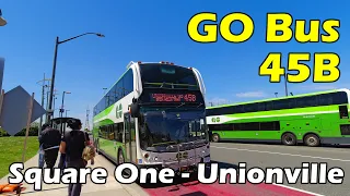 4K GO Transit Route 45B Bus Ride from Square One to Unionville GO (Duration 50min)