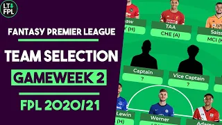 FPL TEAM SELECTION REVEAL Gameweek 2 | Pulisic out Son in?! | Fantasy Premier League Tips 2020/21