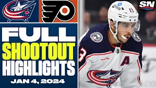Columbus Blue Jackets at Philadelphia Flyers | FULL Shootout Highlights - January 4, 2024