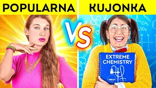 POPULARNA LASKA VS KUJONKA! Rodzaje uczniów w szkole! Popularność w 24 godziny od 123 GO! CHALLENGE