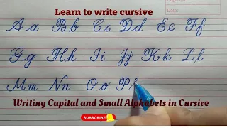 How to write English capital and small letters | Cursive writing a to z