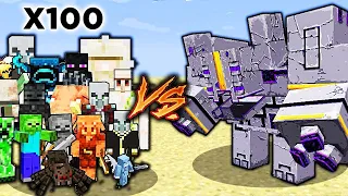 OBSIDIAN MONSTROSITY vs Every Minecraft Mob x100 / Minecraft Mob Battle