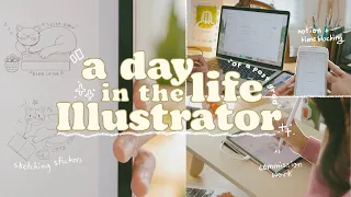 A Day in the Life of an Illustrator ✏️🍵 post-grad plans, sketching stickers, commission work