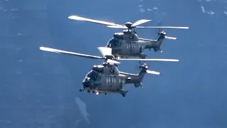 3 Eurocopter Super Puma flypast Swiss Air Force Axalp 2018 AirShow